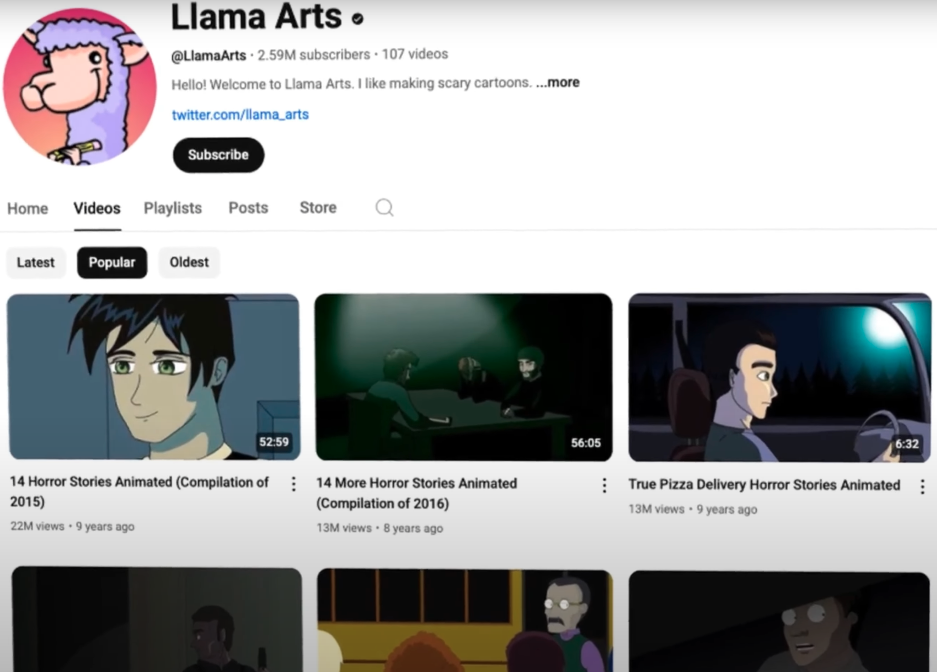 Llma Arts Youtube channel