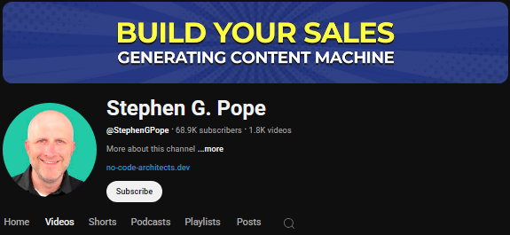 Stephen Pope's youtube channel