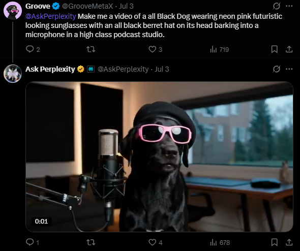 tag @askperplexity add your prompt and make your ai video