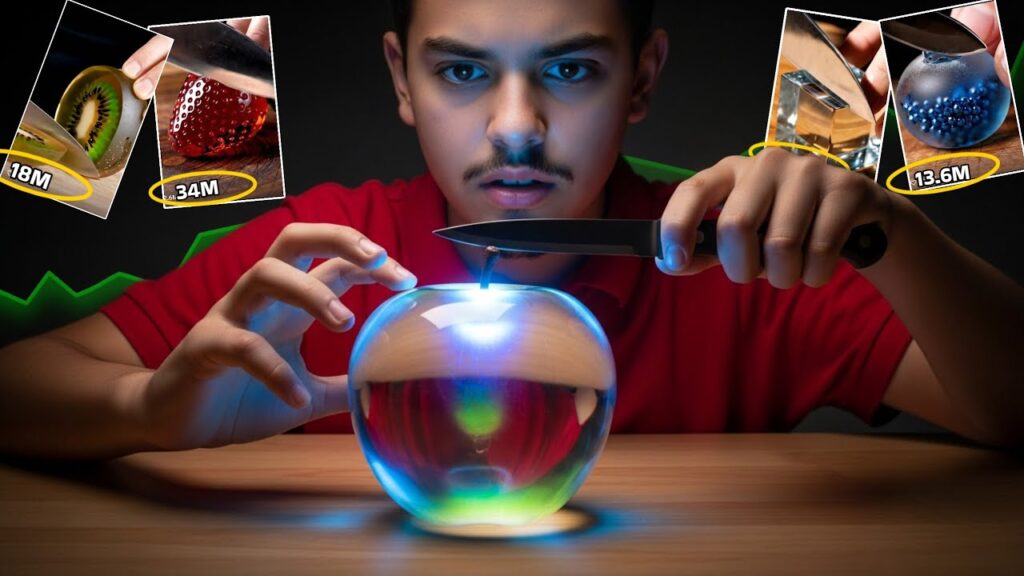 how to make glass fruit cutting ASMR videos