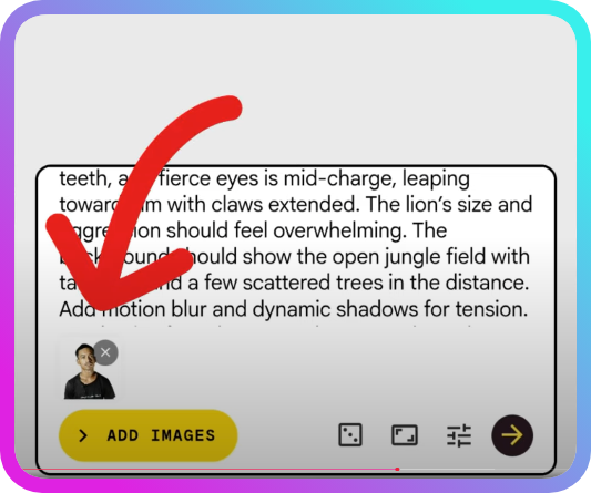 Screenshot of Wisk AI's dashboard with prompt and reference image loaded