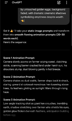 How to use animation prompt in ChatGPT?