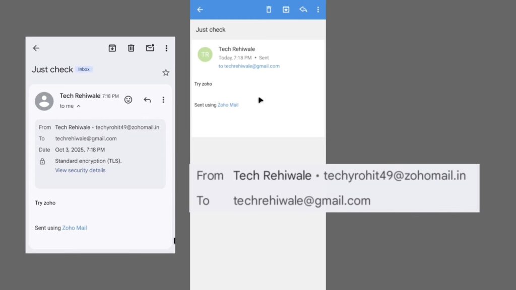 Tested: Zoho to Gmail Deliverability.